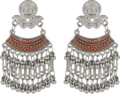 Nirvani New trendy earring for women and girl's German Silver Chandbali Earring, Drops & Danglers