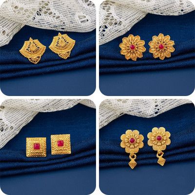 Makezak bestseller Combo of 4 Traditional Brass Earring Set
