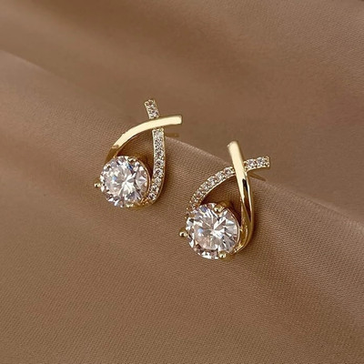 Saugaat Craft Korean AD earrings for women/girls Cubic Zirconia Alloy Stud Earring, Drops & Danglers, Earring Set