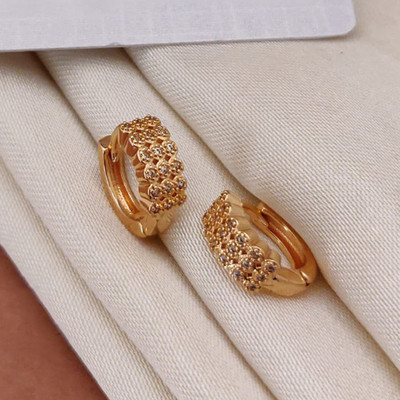 KRIVEK Krivek Girls Graceful Earrings for wedding & Festival (Pack of 1) Cubic Zirconia Brass Stud Earring