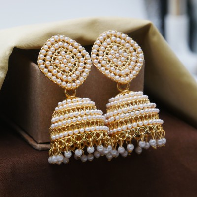 Antico Traditional Ethnic Gold Oxidized Jhumka Jhumki Earrings for Women and Girls Alloy Jhumki Earring, Drops & Danglers, Chandbali Earring