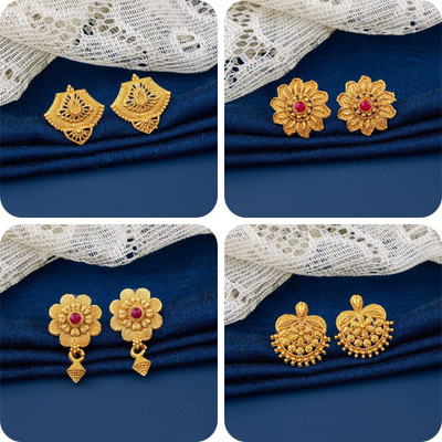 Makezak bestseller Combo of 4 Traditional Brass Earring Set