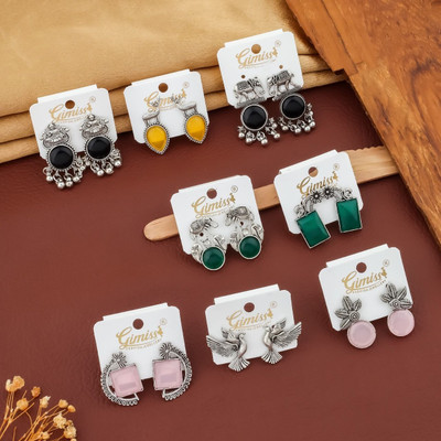 Gimiss Silver Earring Set, Drops & Danglers, Hoop Earring, Jhumki Earring