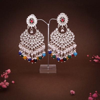 Vedda 00000 - ER Gomti - Multi Diamond, Pearl Brass Drops & Danglers