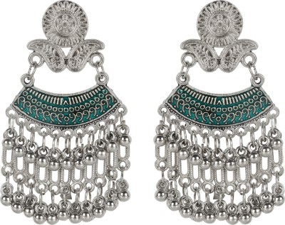 Nirvani Fancy Oxidised silver earring for women and girl's German Silver Stud Earring, Chandbali Earring, Drops & Danglers
