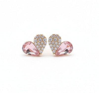 thefiorejewels Blush Bloom Alloy, Crystal Stud Earring