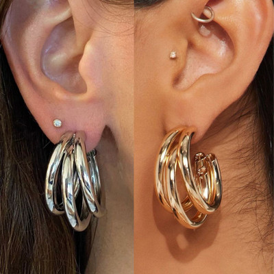 UnfoldSelf Hoop Earrings Combo Alloy Hoop Earring