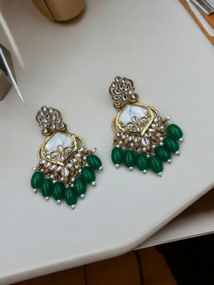 R A Enterprises Chandelier Earrings Pearl Alloy Chandbali Earring