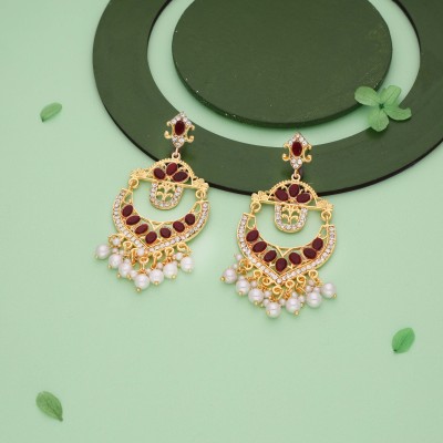 Alasca Gold Polish Drop & Danglers Earring Diamond Brass Drops & Danglers