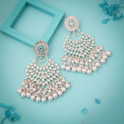 Vedda ER Gomti - White Diamond, Pearl Brass Drops & Danglers