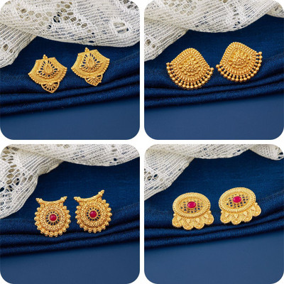 Makezak bestseller Combo of 4 Traditional Brass Earring Set