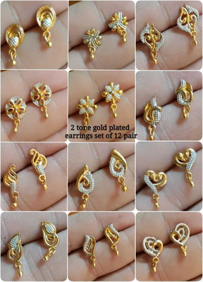 Ruby Tex PAVITRA Beads Brass Stud Earring