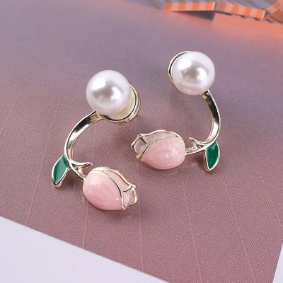 polluxcraft PolluxCraft Korean Earrings for girl and women /gold plated studded earrings Pearl Alloy Stud Earring