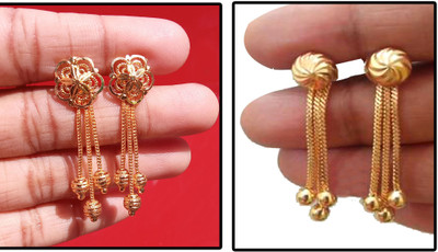 jsv cahira Golden earring combo pack of 2 Alloy Drops & Danglers