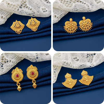 Makezak bestseller Combo of 4 Traditional Brass Earring Set