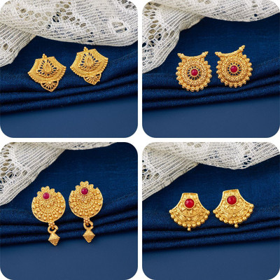 Makezak bestseller Combo of 4 Traditional Brass Earring Set