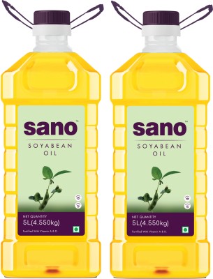 Sano Soyabean Oil 5 Ltr X 2 - Pure, Natural, and Nutrient-Rich Cooking Oil Soyabean Oil PET Bottle(2 x 5 L)