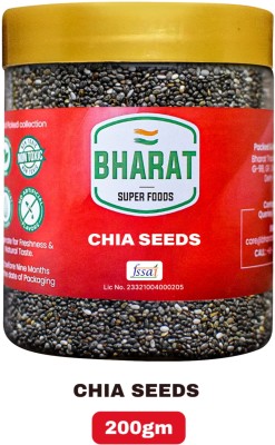 Bharat Super Foods Premium Raw Chia Seeds - Edible Seed for Weight Loss - 200gm Jar Pack Chia Seeds(200 g)