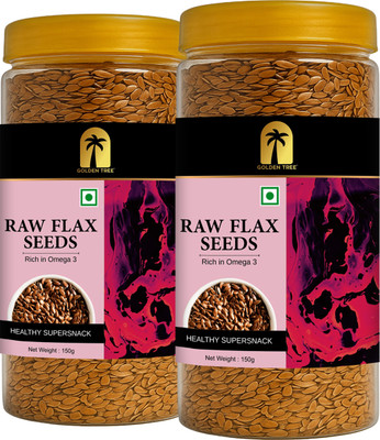 Golden Tree Premium Flax Seeds, Rich In Omega 3 Fatty Acids, High In Protein, Fiber Brown Flax Seeds(2 x 150 g)