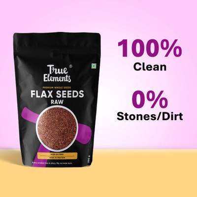 True Elements Raw Flax Seeds, Healthy edible Seeds, Rich in Omega 3 Fatty Acid. Weight loss Brown Flax Seeds(250 g)