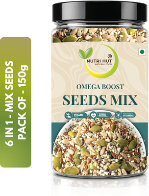 Nutri Hut Omega Boost 6-in-1 Mix Seeds Rich in Omega-3, Protein & Fiber 100% Natural(150 g)