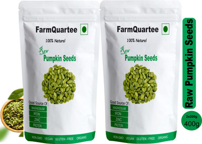 FarmQuartee Raw Pumpkin Seeds Loaded Protein and Fibre Rich Superfood for Boost Immunity Pumpkin Seeds(2 x 200 g)