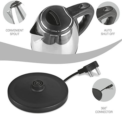 ND BROTHERS Electric Kettle with SS Body, FK 2 litres Beverage Maker(2 L, Silver , Black)