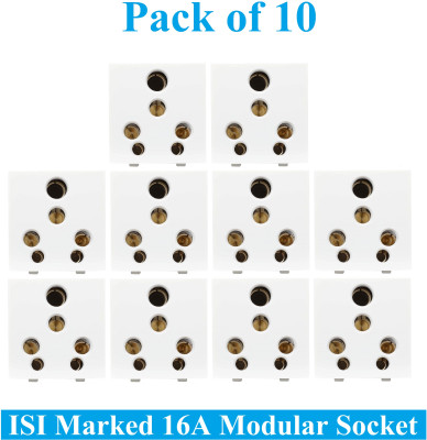 Sauran 16amp Modular 6 Pin Multi Socket White ESP64 16 A Six Pin Socket