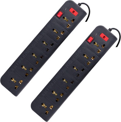 LAZYwindow High Quality Extension Board 6+1 with 230cm Wire Length 3 Pin Pack of 2, 6  Socket Extension Boards(Black, 2.3 m)