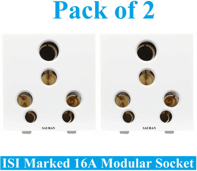Sauran 16amp Modular 6 Pin Multi Socket White ESP64 16 A Six Pin Socket