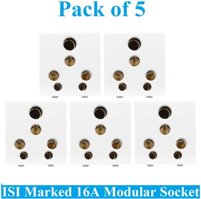 Sauran 16amp Modular 6 Pin Multi Socket White ESP64 16 A Six Pin Socket