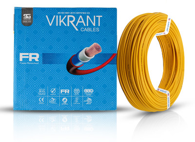 SUPER GEC Vikrant Electric Wires and Cable | FR PVC Insulated | CCR Copper | House Wire 1.5 sq/mm Yellow 64 m Wire(Yellow)