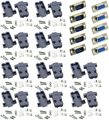 DIYtronics 5 Pair DB9 Connector Male and Female Pair with Cover 9 Pin Electrical RS232 Electronic Components Electronic Hobby Kit