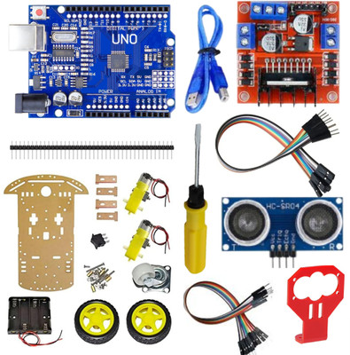 ROBO 2WD Obstacles Avoiding Robot DIY kit || Robot Hobby Kit Electronic Components Electronic Hobby Kit