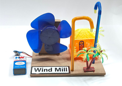 ERHIndia Wind Mill Science Working Model for Kids - Educational Project for Student(Multicolor)