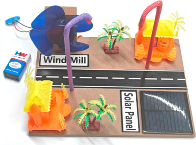 ERHIndia Windmill Solar Panel Working Model for School Project Science Experiment Kit(Multicolor)