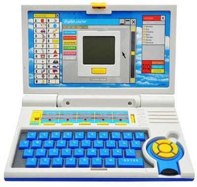 DEVBHOOMI 30 Fun Activities and Games Laptop Notebook Computer Toy for Kids with music keyboard Blue-Grey_Include Mouse 20(Multicolor)