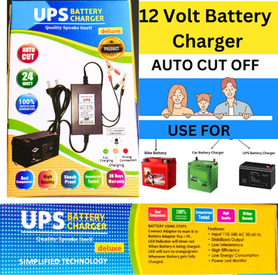 Spire 12 Volt 2 amp Battery charger power adapter Worldwide Adaptor(Black)