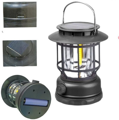 VR Bright Lite USB Rechargeable Waterproof Camping Retro Emergency Lantern With Solar 5 hrs Lantern Emergency Light(Multicolor)