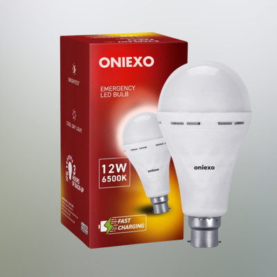 ONIEXO Charging Emergency LED Bulb-12W-02 4 hrs Bulb Emergency Light(White)