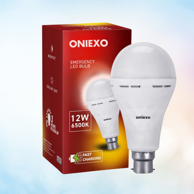 ONIEXO Emergency Charging Bulb-12W-004 4 hrs Bulb Emergency Light(White)
