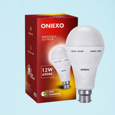 ONIEXO Emergency Charging Bulb-12W-009 4 hrs Bulb Emergency Light(White)