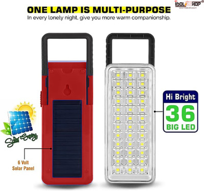 VR Bright Lite 36 High-Bright LED Light with Android Charging Support With Solar 8 hrs Lantern Emergency Light(Red)