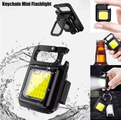 NPU Portable Led Keychain Light Rechargeable 4 Modes With Bottle Opener_421 Torch(Black, 5 cm, Rechargeable)