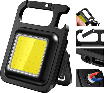 Shopeleven Rechargeable Keychain Lights, 3 Light Modes Portable Pocket Light Waterpoof LED Front Light(Black)