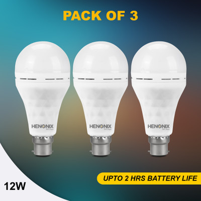HENONIX Rechargeable LED, Energy Saving, Long Life, 12W Perfect During Power Failure 2 hrs Bulb Emergency Light(White)