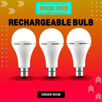 FRONY Rechargeable Emergency Bulb Inverter Bulb, 3Hr battery backup_Pack oF 3 UY446 3 hrs Bulb Emergency Light(White)