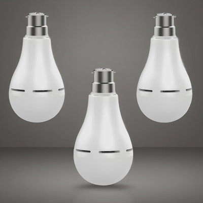 GUGGU Inverter Bulb 9W LED 1200mAh battery 4 hrs emergency light Pack of 3 bulbBF76 4 hrs Bulb Emergency Light(White)