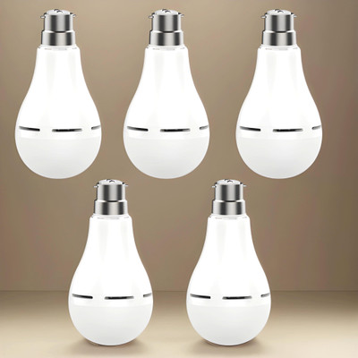 GUGGU Emergency bulb 12W LED & 2000mAh battery 4hrs inverter light pack of 5 bulbI4303 4 hrs Bulb Emergency Light(White)