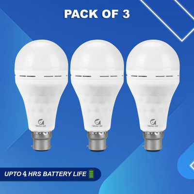 Glowing Night 12W AC/DC LED Inverter Bulb with 2 Hours Backup, Suitable for Low Voltage Areas 2 hrs Bulb Emergency Light(White)